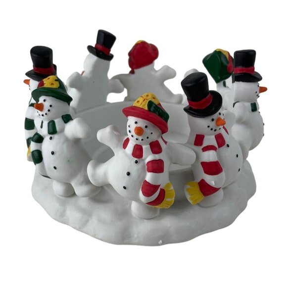 Frolicking Frosty's Candle Holder Snowmen Christmas Partylite w/Box - Picture 3 of 15